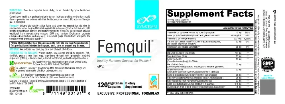 Product image for Femquil (Calcium D-Glucarate Tetrahydrate).