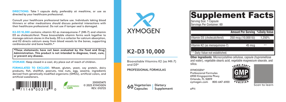 Product image for K2-D3 10,000 (Vitamin D3).