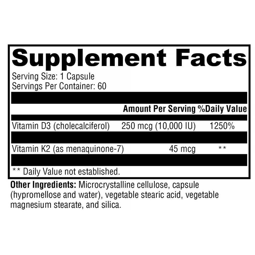 Product image for K2-D3 10,000 (Vitamin D3).