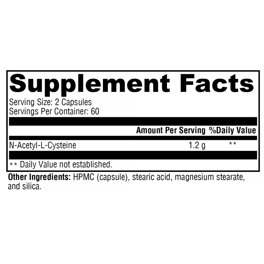 Product image for NAC (N-Acetyl-L-Cysteine).