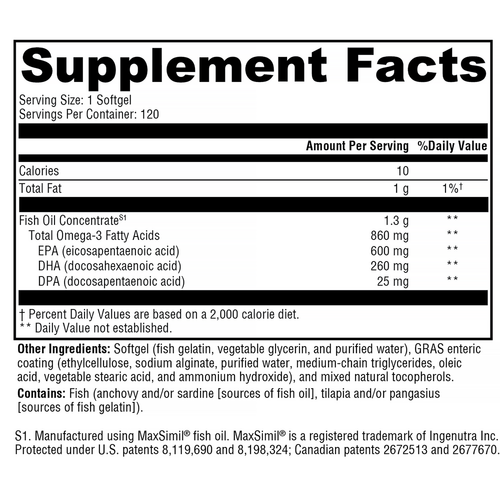 Product image for Omega MonoPure 1300 EC Fish Oil.