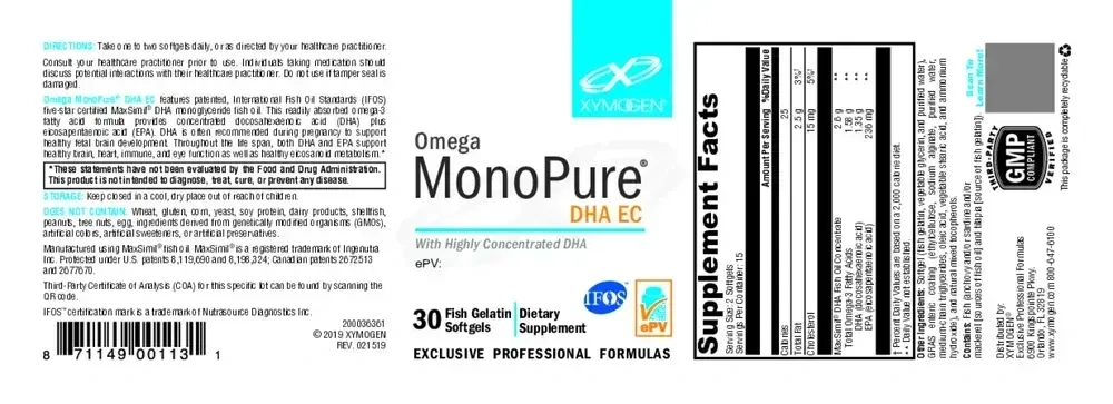 Product image for Omega MonoPure DHA EC.