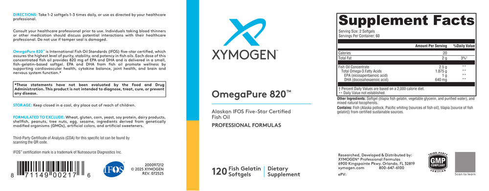 Product image for OmegaPure 820 (Fish Oil).