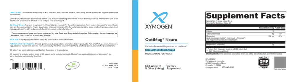 Product image for OptiMag Neuro (Magnesium) Lemon-Lime.