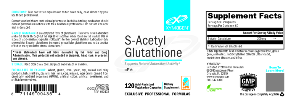Product image for S-Acetyl Glutathione (Antioxidant Support).