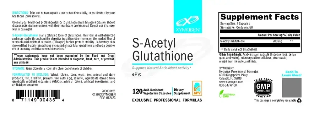 Product image for S-Acetyl Glutathione (Antioxidant Support).