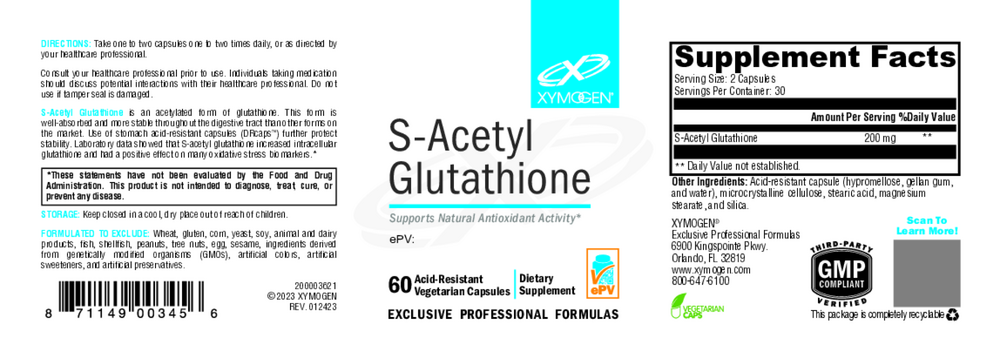 Product image for S-Acetyl Glutathione Antioxidant Support.