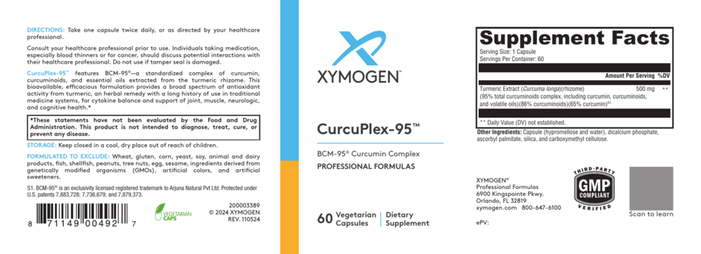 Product image for CurcuPlex-95 (Curcumin/Turmeric).