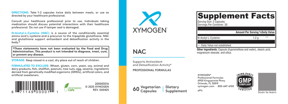 Product image for NAC (N-Acetyl-L-Cysteine).