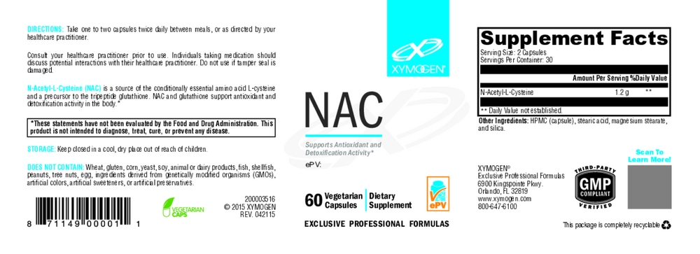 Product image for NAC (N-Acetyl-L-Cysteine).