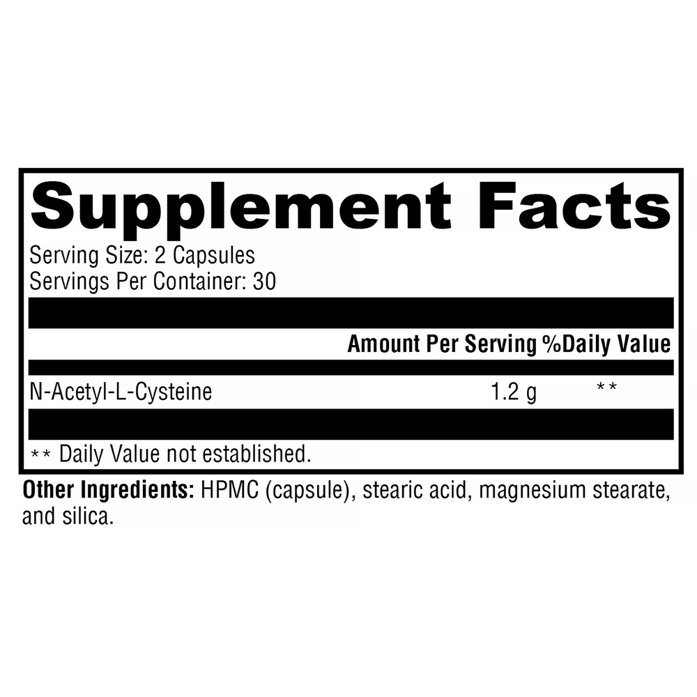 Product image for NAC (N-Acetyl-L-Cysteine).