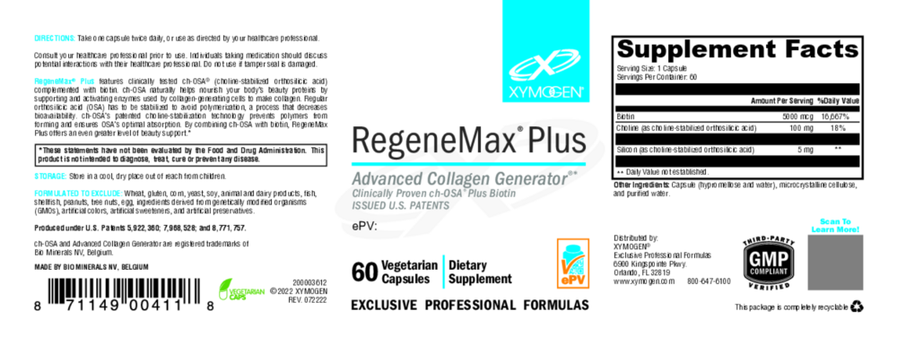 Product image for RegeneMax Plus (Biotin and Choline).