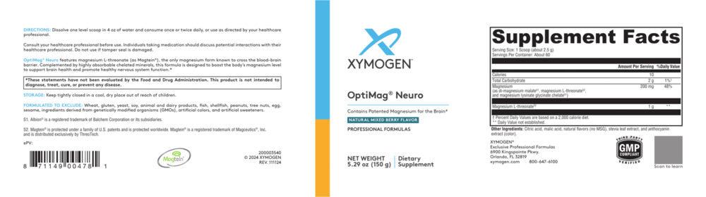 Product image for OptiMag Neuro (Magnesium) Mixed Berry.