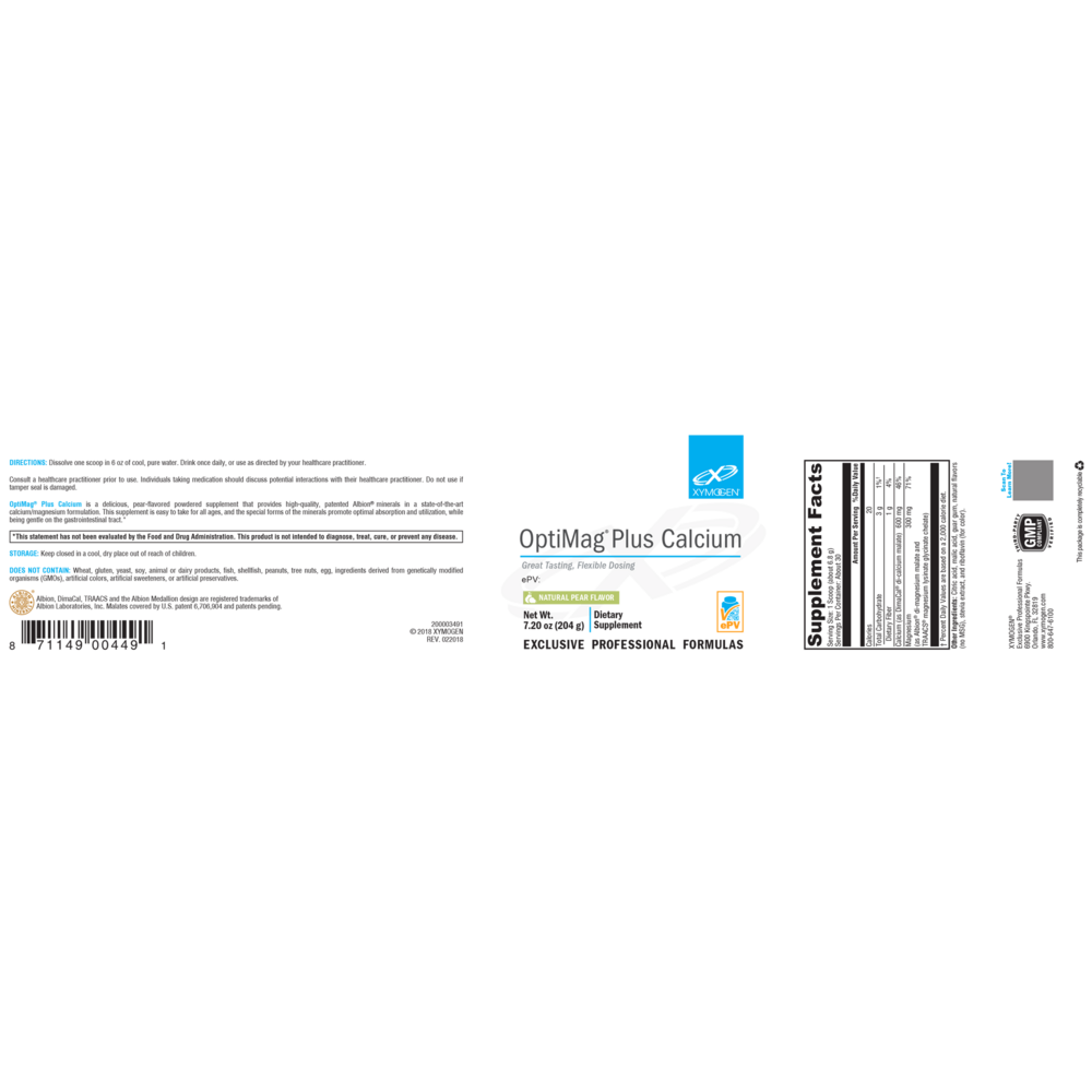Product image for OptiMag (Magnesium) Plus Calcium Pear.