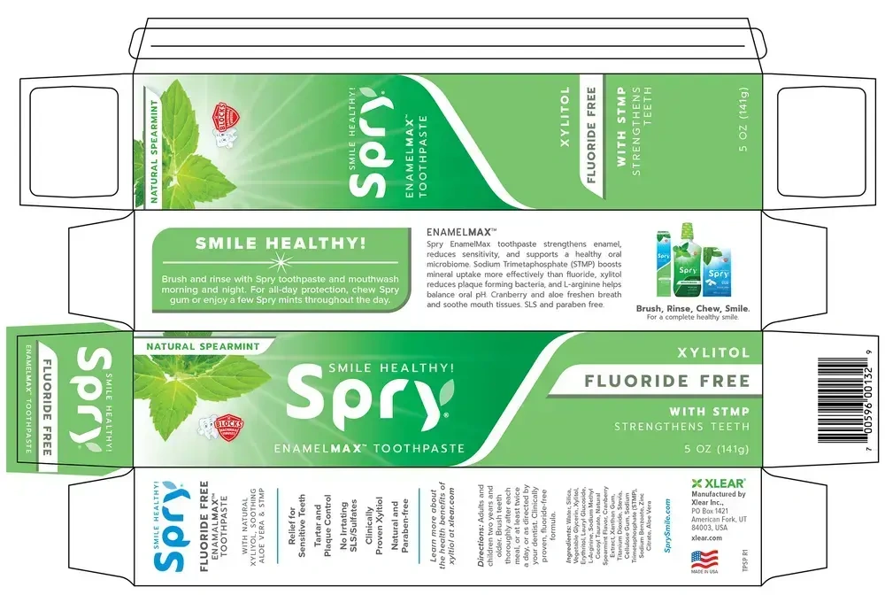 Product image for Spearmint Xylitol Toothpaste, Fluoride-Free.