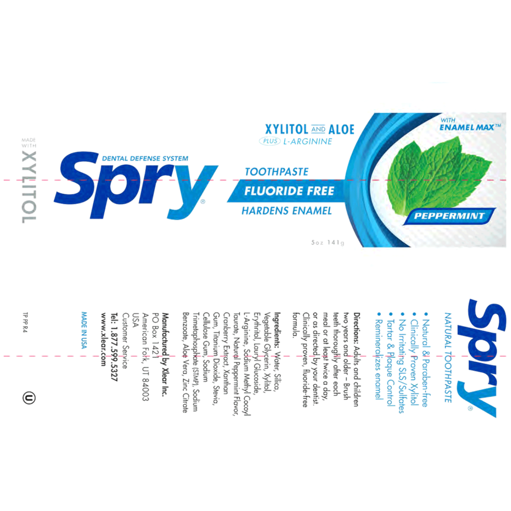 Product image for Peppermint Xylitol Toothpaste, Fluoride-Free.