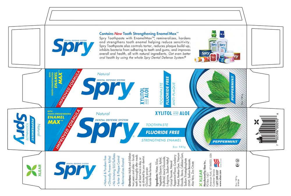 Product image for Xylitol and Aloe Toothpaste, Fluoride Free, Peppermint.