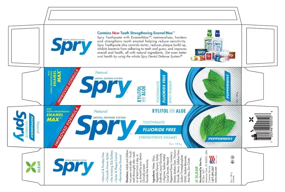 Product image for Xylitol and Aloe Toothpaste, Fluoride Free, Peppermint.