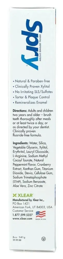 Product image for Xylitol and Aloe Toothpaste, Fluoride Free, Peppermint.