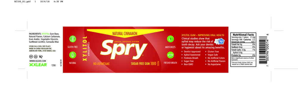 Product image for Natural Cinnamon Xylitol Gum.