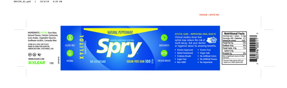Product image for Natural Peppermint Xylitol Gum.