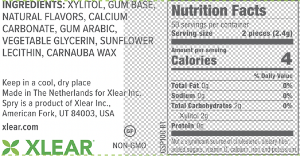 Product image for Natural Spearmint Xylitol Gum.