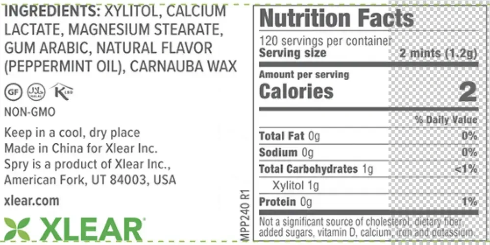 Product image for Natural Peppermint Xylitol Mints.