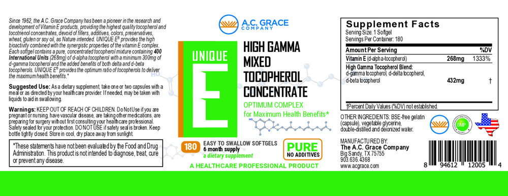 Product image for UNIQUE E® Mixed Tocopherols Concentrate.