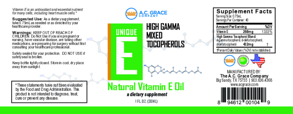 Product image for Unique E Tocopherols Oil.
