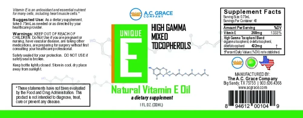 Product image for Unique E Natural Vitamin E Oil.