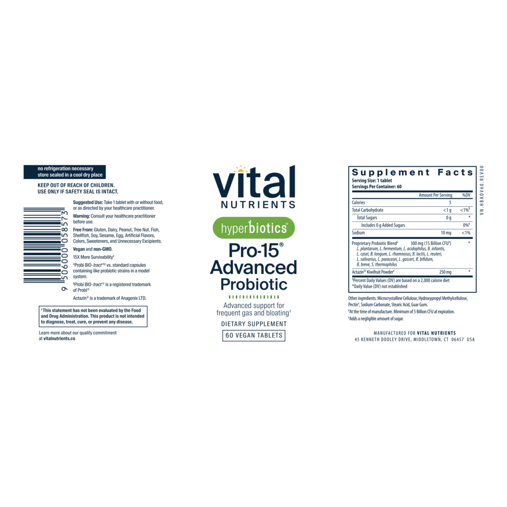 Product image for Hyperbiotics Pro-15® Advanced Probiotic.