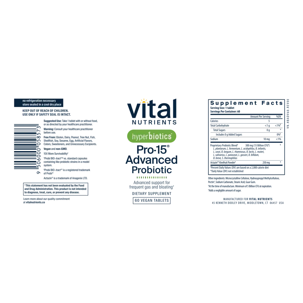 Product image for Hyperbiotics Pro-15® Advanced Probiotic.