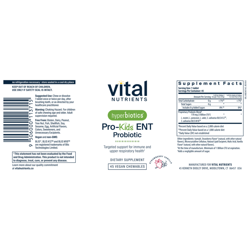 Product image for Hyperbiotics Pro-Kids ENT® Probiotic.