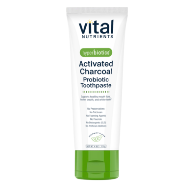 Product image for Hyperbiotics Activated Charcoal Probiotic Toothpaste (4 Ounces). Discontinued.