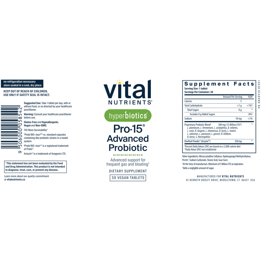 Product image for Hyperbiotics Pro-15® Advanced Probiotic.
