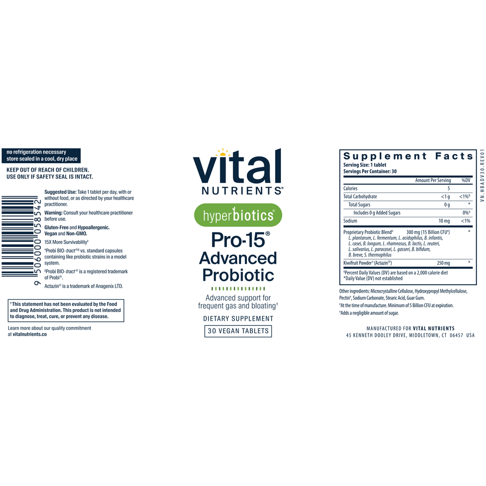 Product image for Hyperbiotics Pro-15® Advanced Probiotic.