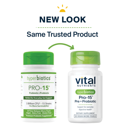 Hyperbiotics Pro-15 Pre + Probiotic 30 pearls