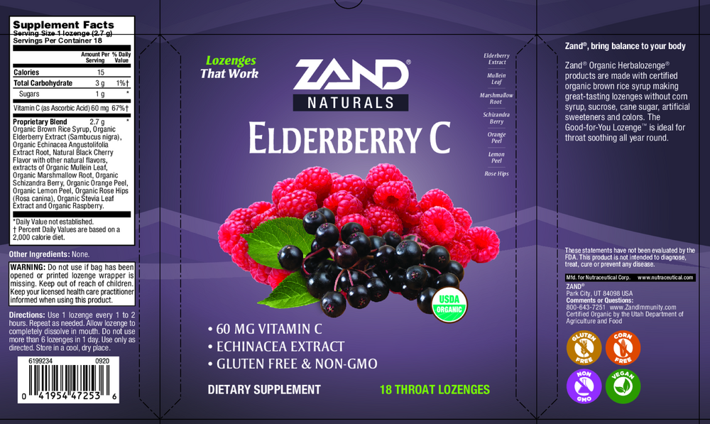Product image for Organic Elderberry C - Berry Lozenges.