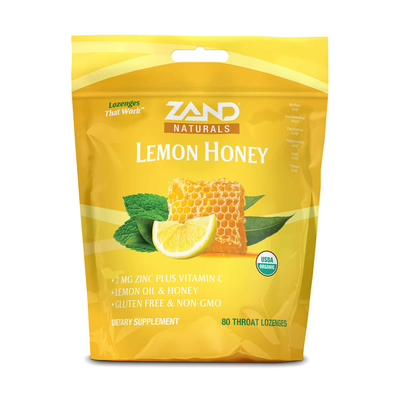 Organic HerbaLozenge Lemon Honey Soother Drops 80 Drops
