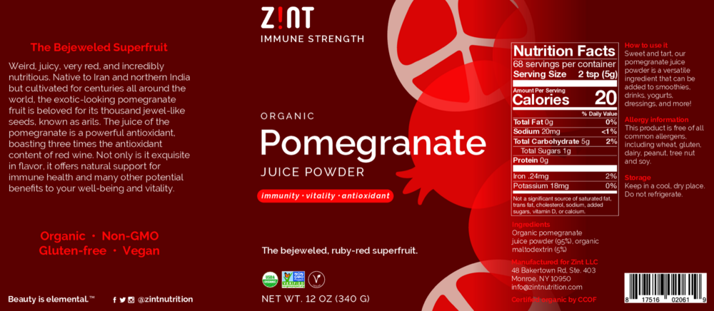 Product image for Organic Pomegranate Juice Powder.