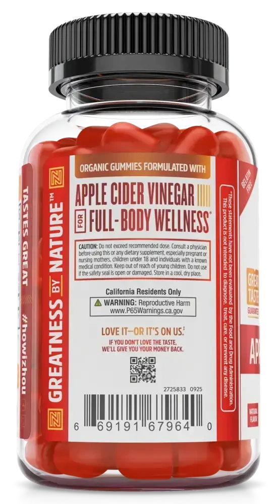 Product image for Apple Cider Vinegar Organic Gummies, 500 mg.